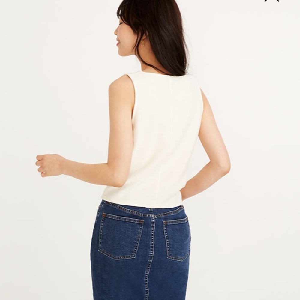 Texture & Thread Button-Front Tie Tank Top - Picture 3 of 3